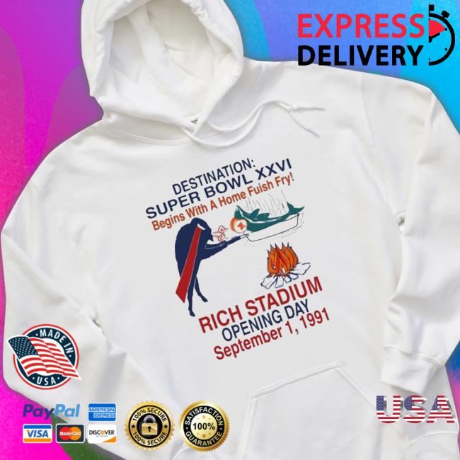 Destination Super Bowl Xxvi Begins With A Home Fish Fry Rich Stadium Opening Day September 1 1991 Long Sleeve Shirt