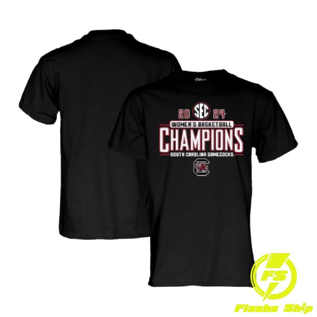 Original Carolina Gamecocks 2024 Sec Women's Basketball Regular Season Champions Locker Room T-Shirt