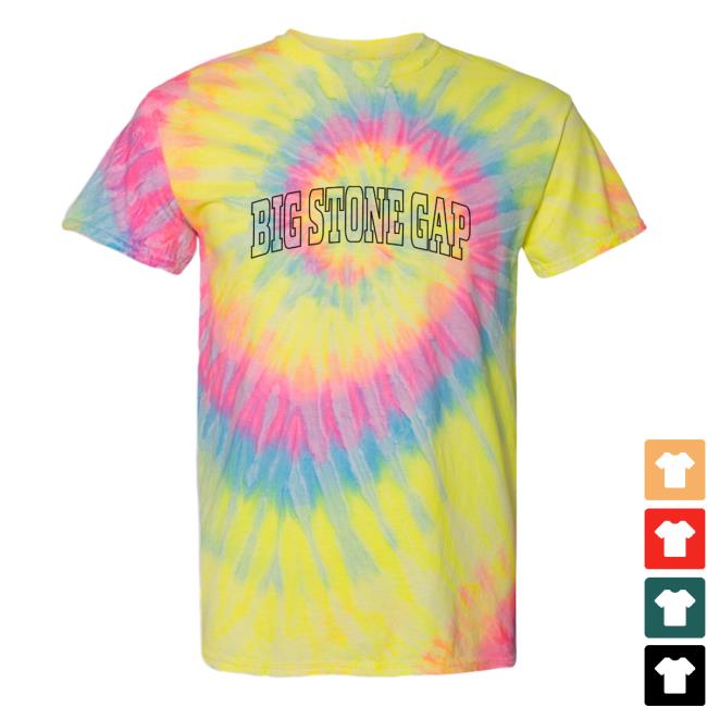 Official Hometown Apparel Clothing Merch Big Stone Gap Virginia Trendy Block Tie Dye T-Shirt Dayglo