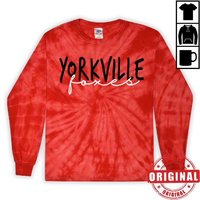 Official Yorkville Foxes Long Sleeve Tie-Dye Hoodie Sweatshirt