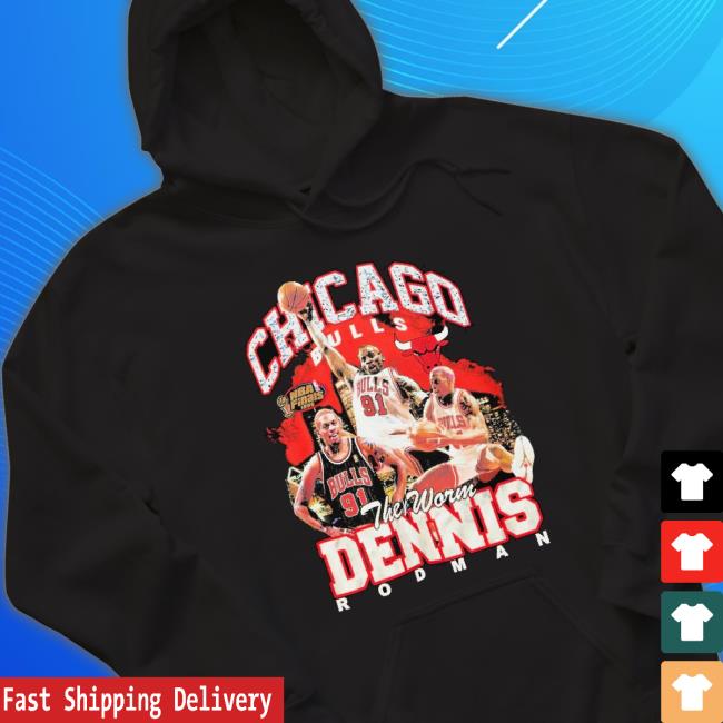 Dennis Rodman Chicago Bulls Mitchell & Ness Hardwood Classics Bling Concert Player Hoodie
