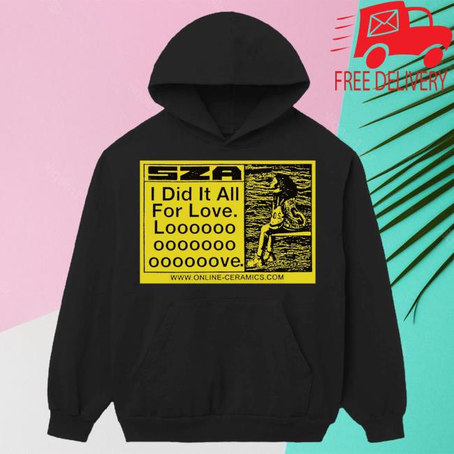 Official Sza Merch Store Sza All For Love Tour Popover Sweatshirt (Black) Txdxe Apparel Clothing Shop