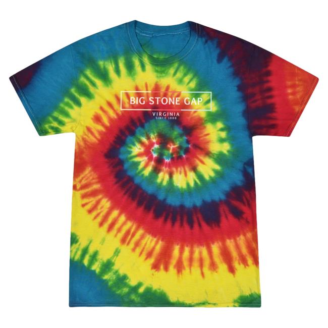 Official Hometown Apparel Clothing Merch Big Stone Gap Virginia Artbox Tie-Dye T Shirt S - 5XL Tie Dye Reactive Rainbow