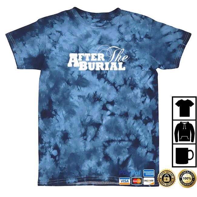 Official After The Burial Merch Puff Logo Black/Columbia Blue Cloud Tie Dye Sweatshirt