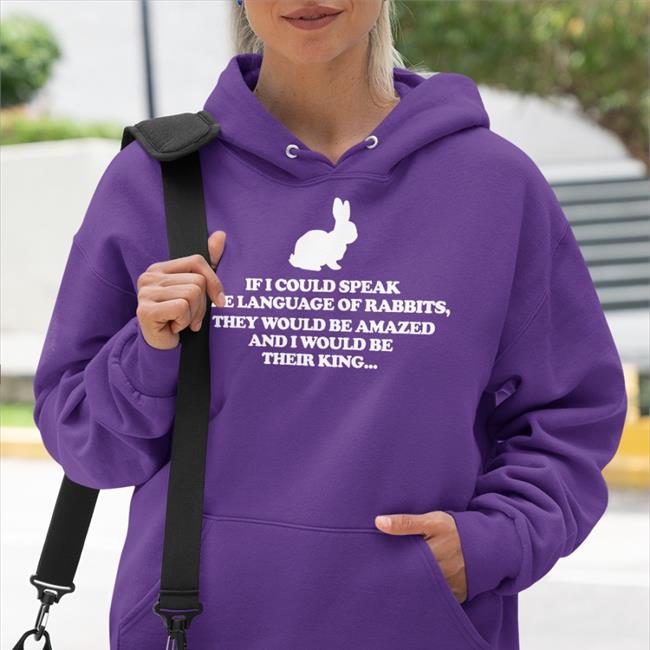 Origami Buny If I Could Speak The Language Of Rabbits They Would Be Amazed Hooded Sweatshirt Purple