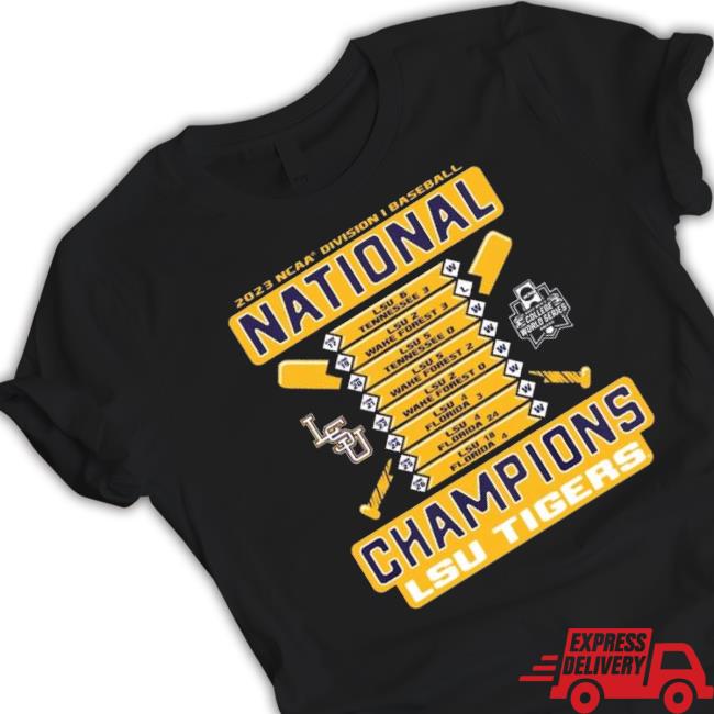 Official Youth Blue 84 Lsu Tigers 2023 Ncaa Men’S Baseball College World Series Champions Schedule Shirt