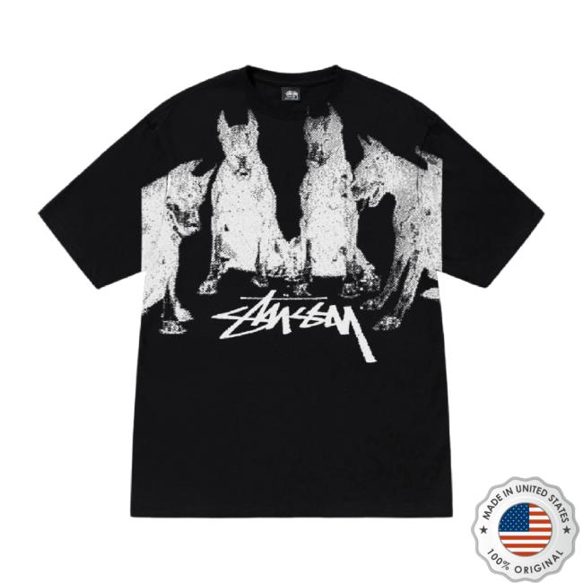 Trending Stussy Merch Store Dobermans T-Shirt Black Stussy Shop