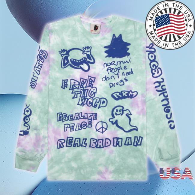 Official Feature Merch Store Real Bad Man Youth Party L/S Long Sleeve Tee - Green/Tie Dye