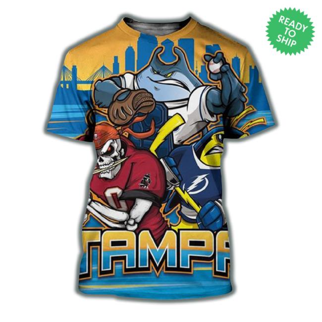 Tampa Bay Buccaneers X Tampa Bay Lightning X Tampa Bay Rays Art By Eric Poole 3D Hoodie