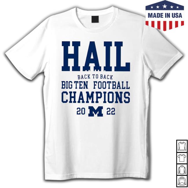 Hail Back To Back Big Ten Football Champions 2022 Michigan Wolverines Football Logo Long Sleeve Shirt