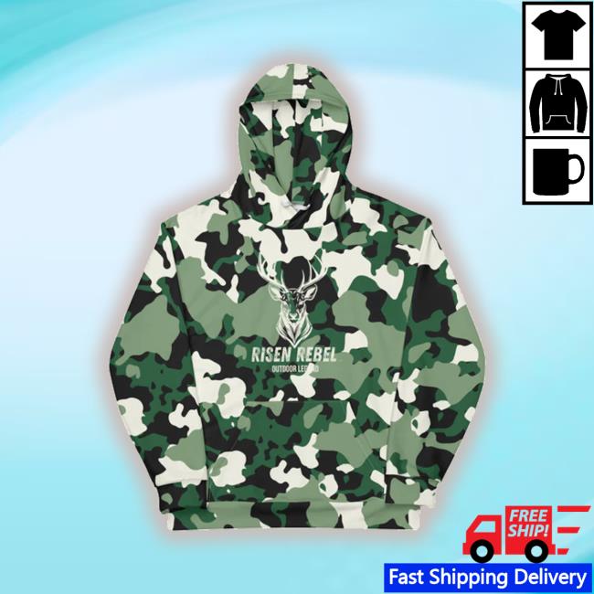 Official Risen Rebel Green Camo Elk Hooded Sweatshirt
