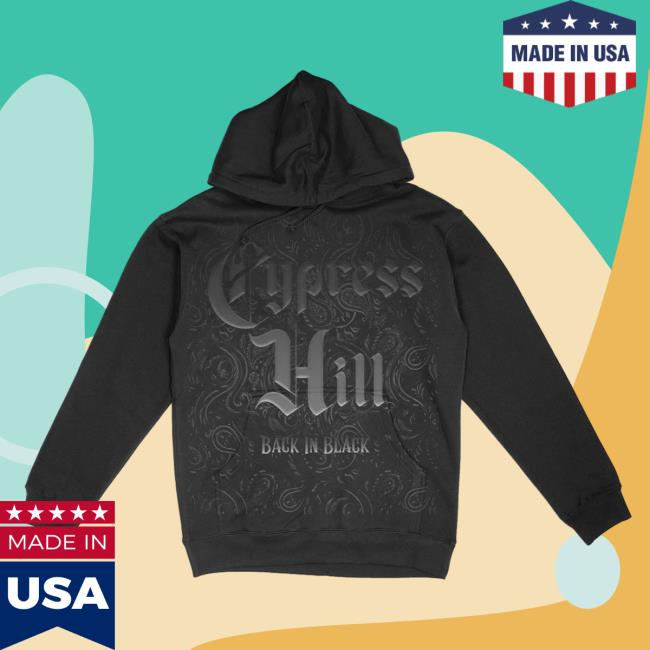 Official Cypress Hill Merch Cypress Hill Back In Black Album Cover Crewneck Sweatshirt CypressHill