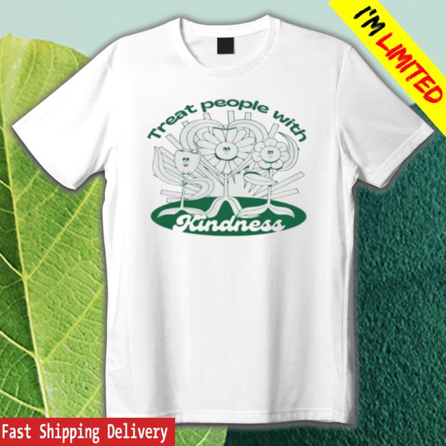 Green Treat People With Kindness Flowers And Heart Vintage Crewneck Sweatshirt