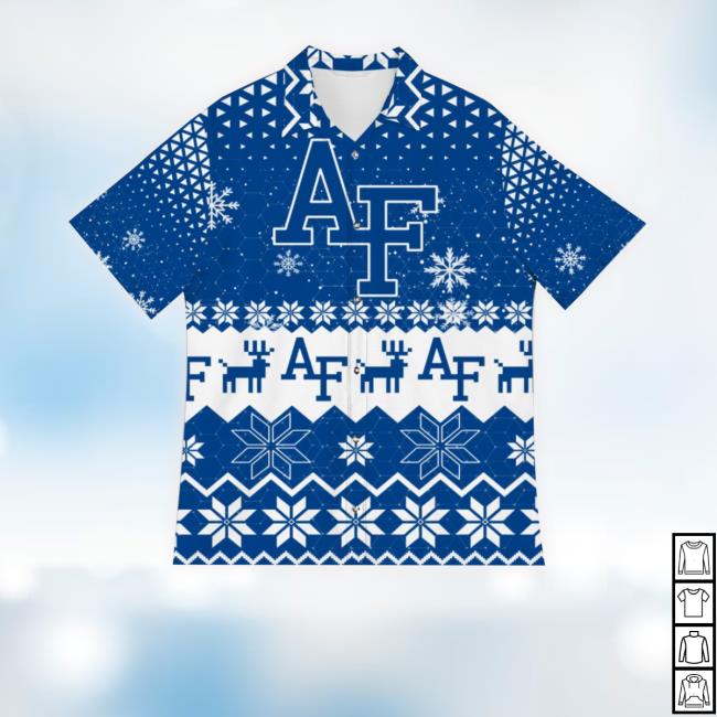 Official Air Force Falcons Snowflake Pattern 3D Hawaiian Shirt Cute Christmas Gift T-Shirt