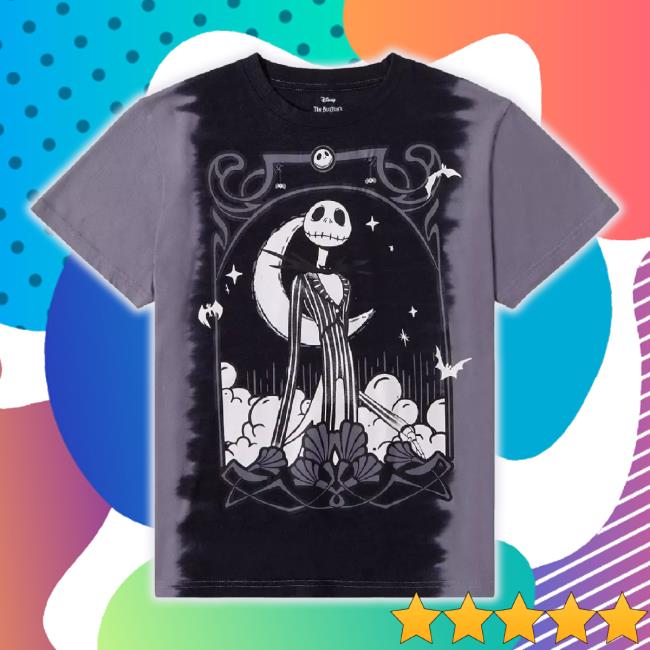Official Disney The Nightmare Before Christmas Jack Skellington Portrait Tie-Dye Long Sleeve Tee