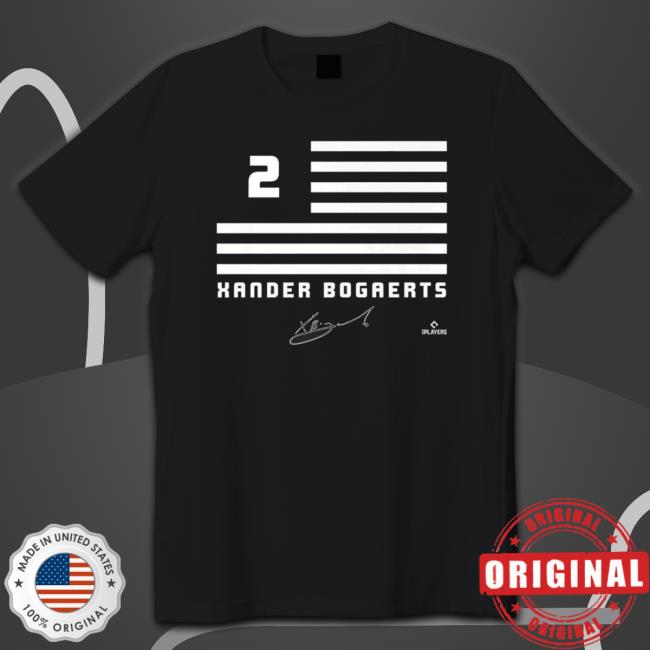 Xander Bogaerts Flag Signature T-Shirt