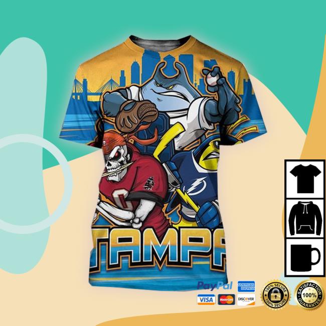 Tampa Bay Buccaneers X Tampa Bay Lightning X Tampa Bay Rays Art By Eric Poole 3D Tee Shirts