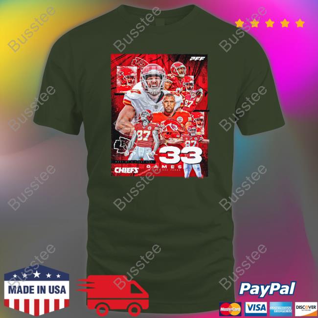 Most By Tight End Chiefs 33 Games Hoodie Most By Tight End Chiefs 33 Games Tee Shirt