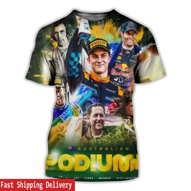 Formula 1 Oscar Piastri Becomes The Sixth Driver From Down Under To Score A Podium Go Aussie Go All Over Print Hoodie Sweatshirt