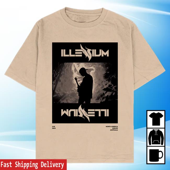 Official Illenium Merch Store Illenium Tan Stacked Tour Shirt 2023 Illenium Shop