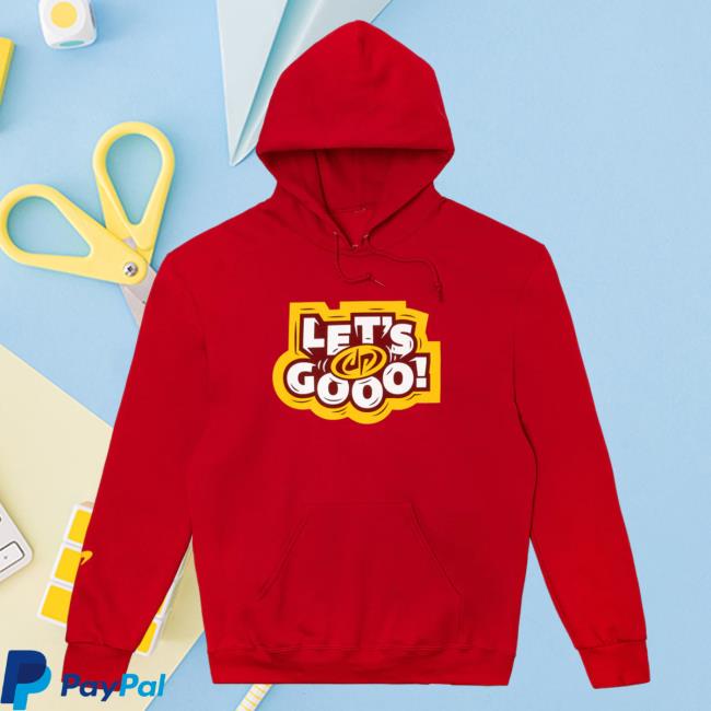 Official Dude Perfect Merch Store Let's Go Popover Hoodie Red DudePerfect Apparel Clothing Shop