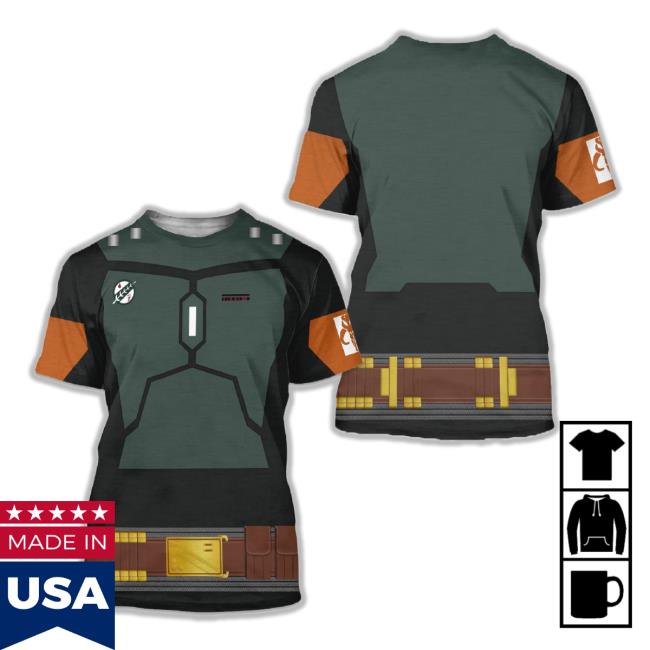 Printerval Unisex Boba Fett Costume - Star Wars Long Sleeve T Shirt Halloween Cosplay Costume