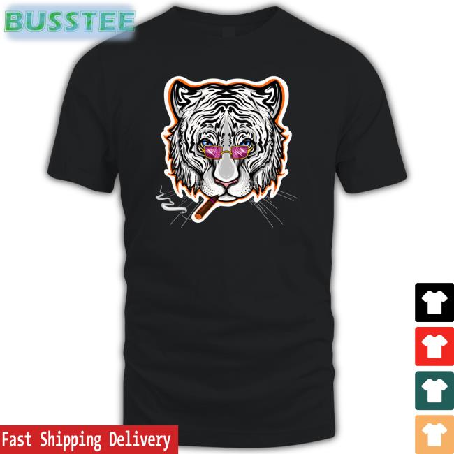 Smoking White Tiger With Sunglasses Hoodie