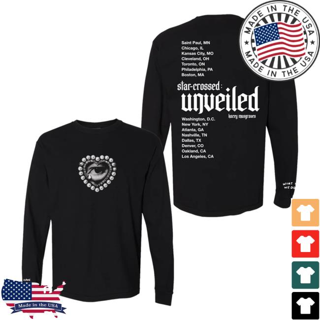 Official Kacey Musgraves Merch Store Shop K A C E Y M U S G R A V E S Star-Crossed: Unveiled Black Tour Long Sleeve Tees KaceyMusgraves Spaceykacey