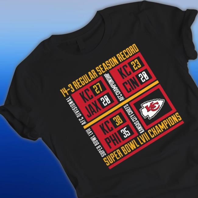 Kansas City Chiefs Super Bowl Lvii Champions Final Score T-Shirt