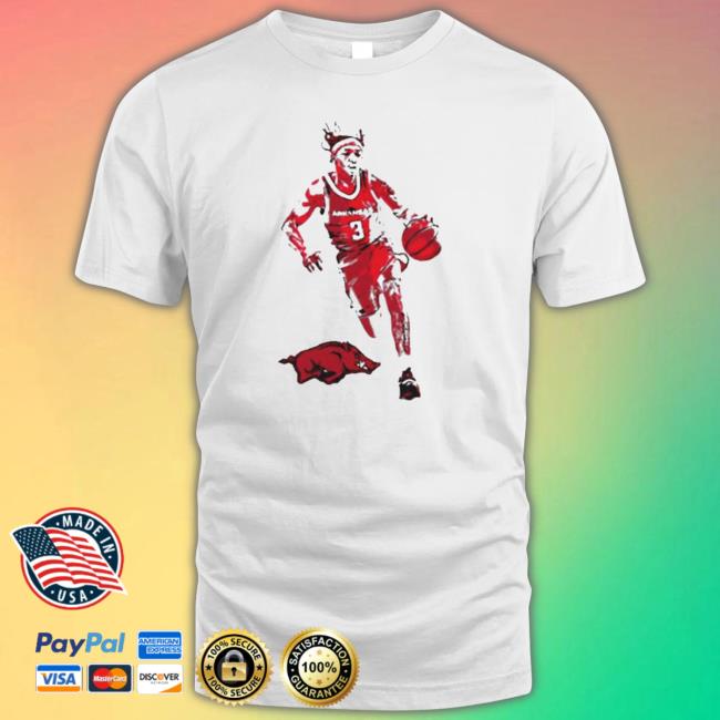 Official Arkansas Razorbacks Nick Smith Jr Dribble Tee Shirt