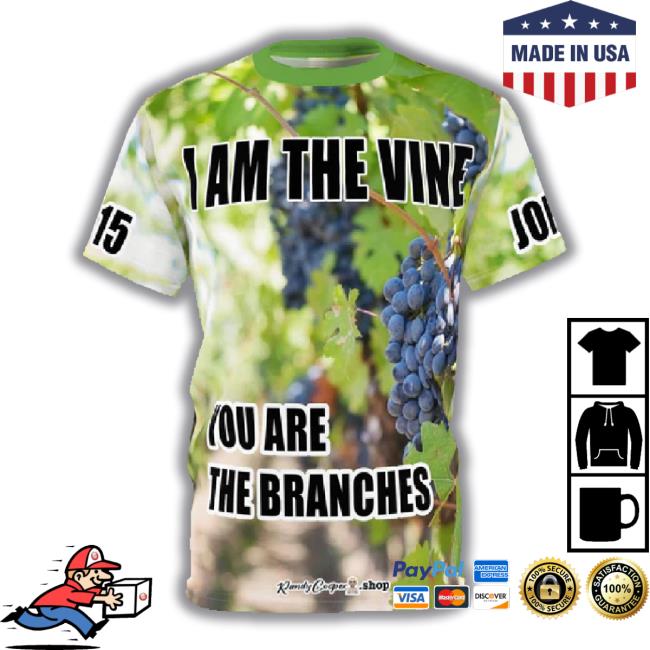 I Am The Vine, John 15, Christian T-Shirt, Unisex Aop Polyester T-Shirt