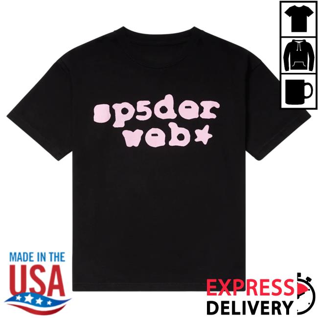 Official Sp5der Clothing Apparel Sp5der Black/Pink Sp5der Web Attractive Shirt Sp5der Merch Store Shop