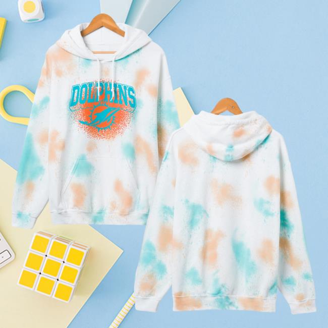 Official Junk Food Apparel Clothing Store Shop Tie-Dye Junkfoodclothing Miami Dolphins Tie Dye Hoodie
