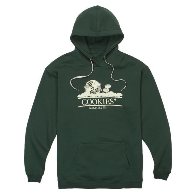 Official Cookies Merch Store World's Party Favor Pullover Hoodie Forest Green
