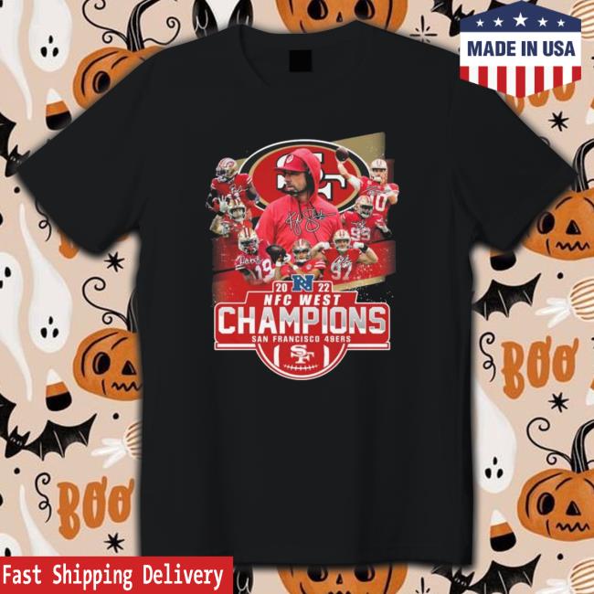 National Football Conference 2022 Nfc West Champions San Francisco 49Ers Signatures T-shirt