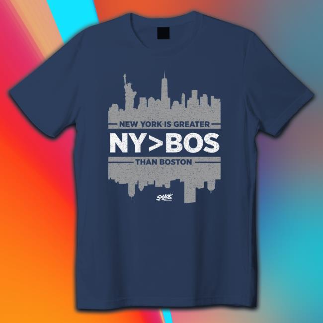 New York Is Greater Ny Bos Than Boston New York Baseball Long Sleeve Shirt