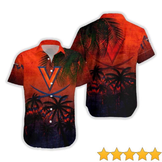 Virginia Cavaliers 3D Hawaiian Sweaters Coconut Tree Tropical Grunge Ncaa Summer Beach For Fans Gift