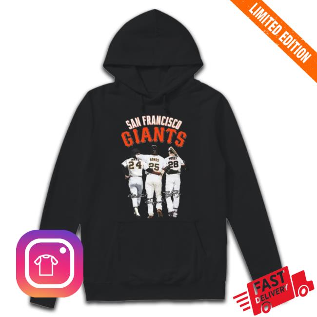San Francisco Giants Willie Mays Barry Bonds Buster Posey Signatures 2023 Shirt