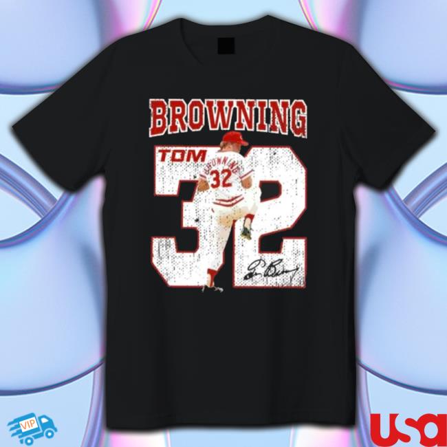 Tom Browning Mr Perfect Baseball Player Signature Shirts