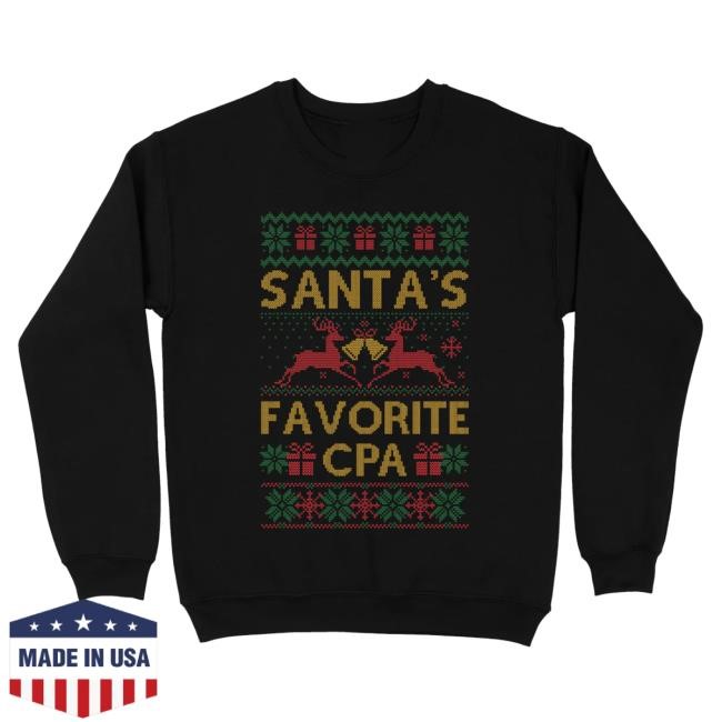 Official Tb4a Merch Shop Santa's Favorite Cpa Ugly Crewneck Sweatshirt