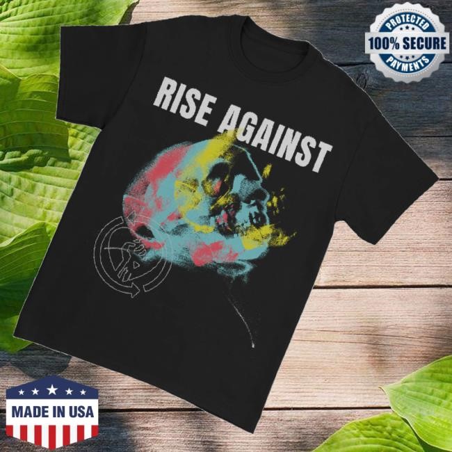 Official Rise Against Merch Projecting Skull Hoodie Sweatshirt (Black)
