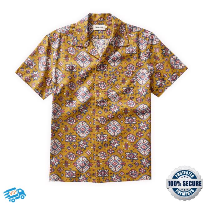 The Short Sleeve Davis Shirt In Tarnished Gold Print Crewneck Sweatshirt