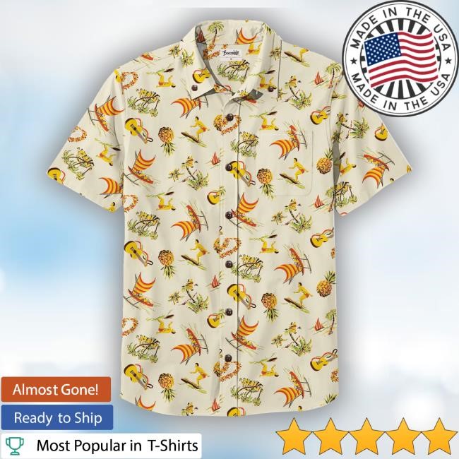 Boozelele Sailboat And Guitar Hawaiian Tee Shirt