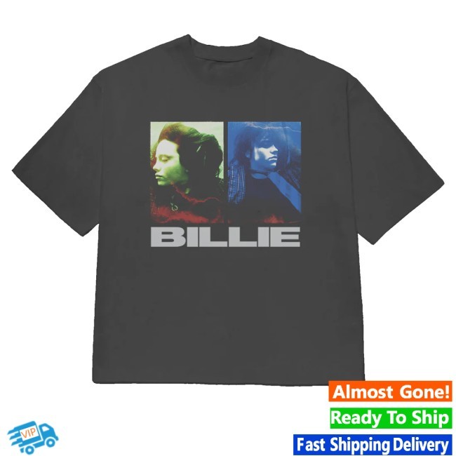 Official Billie Eilish Merch Dual Photo London Washed Black Crewneck Sweatshirt