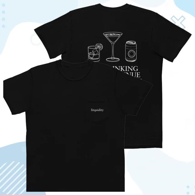Original Litquidity Merch Shop The Drinking Will Continue T-Shirt - Black T-Shirt