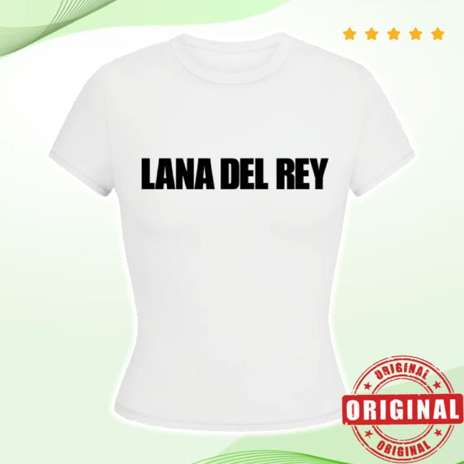 Trending Shop Lana Del Rey Merch Store White Cropped T-Shirt With Lana Del Rey Logo Shoplanadelrey Shop
