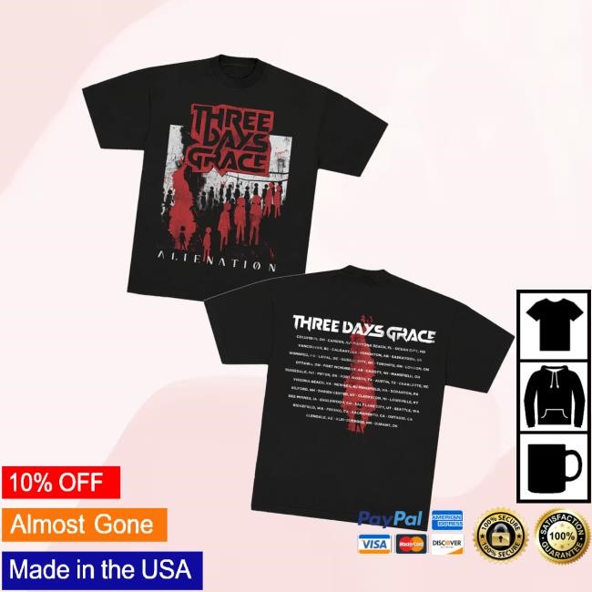 Threedaysgrace Merch Store Shop Alienation 2025 Tour Shirts