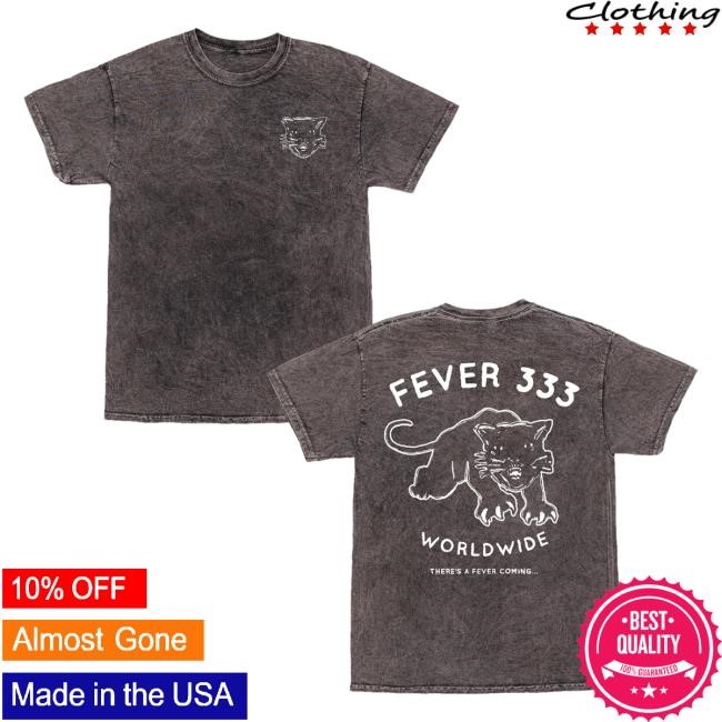 Fever 333 Merch Store Shop Cat Head Mineral Wash Grey Shirt
