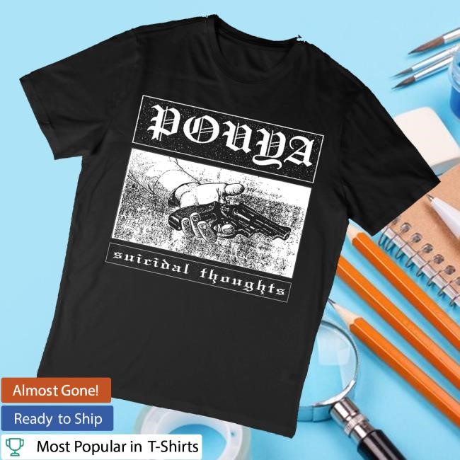 Pouya Merch Pouya Suicidal Thoughts Black Hoodie Sweatshirt