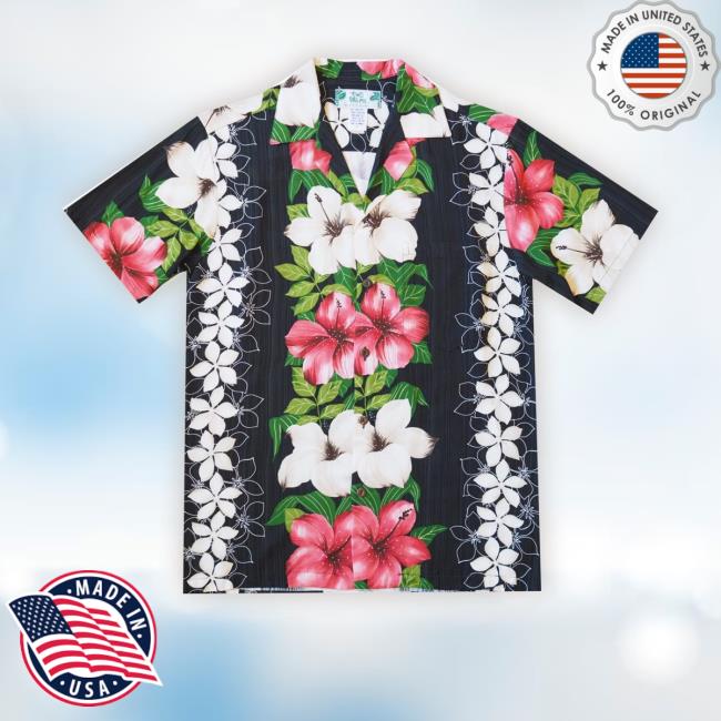Vintage Aloha Black Hawaiian Rayon T-Shirt